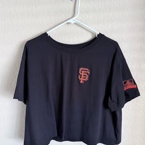 Black T-Shirt with Orange Logo